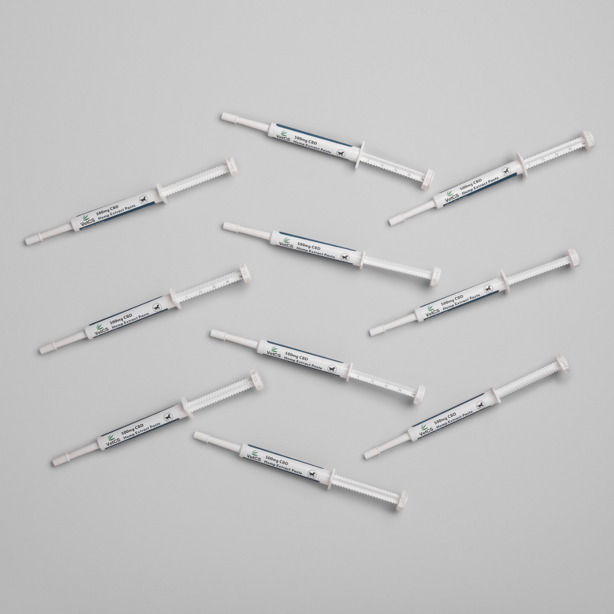 10 VetCS horse pastes with light gray background