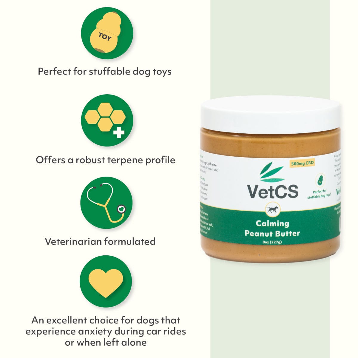 VetCS 500mg cbd peanut butter for dogs benefits 