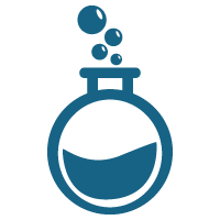 Blue lab flask icon