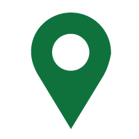 Green location icon on a transparent background