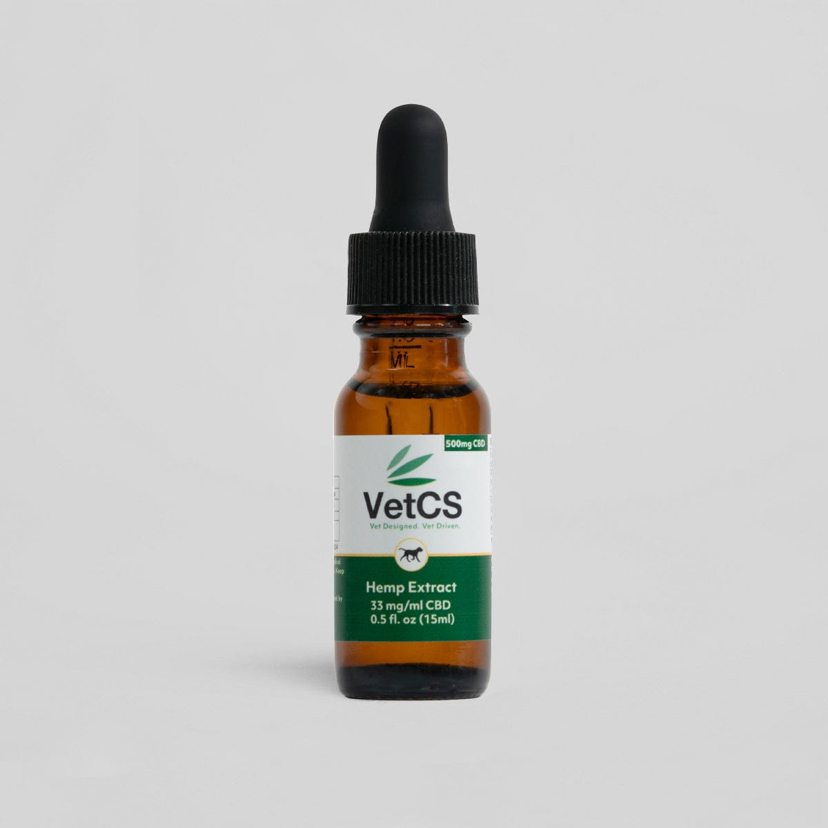 VetCS 500mg CBD oil for dogs – natural full plant hemp extract in 15ml dropper bottle