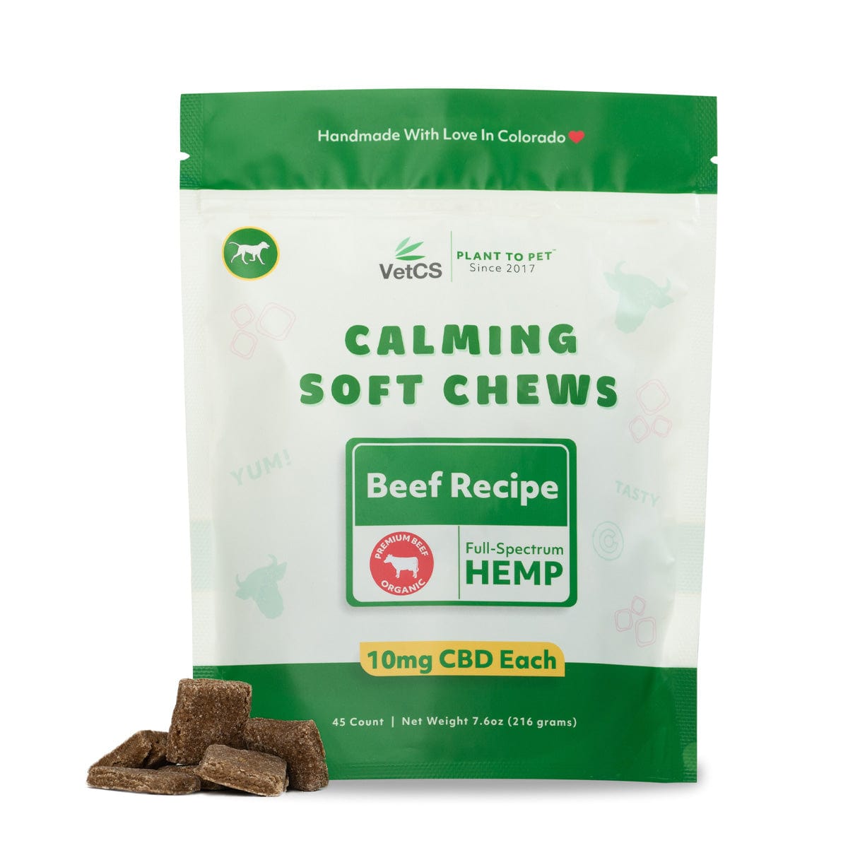 VetCS Beef Flavored CBD Soft Chews For Dogs