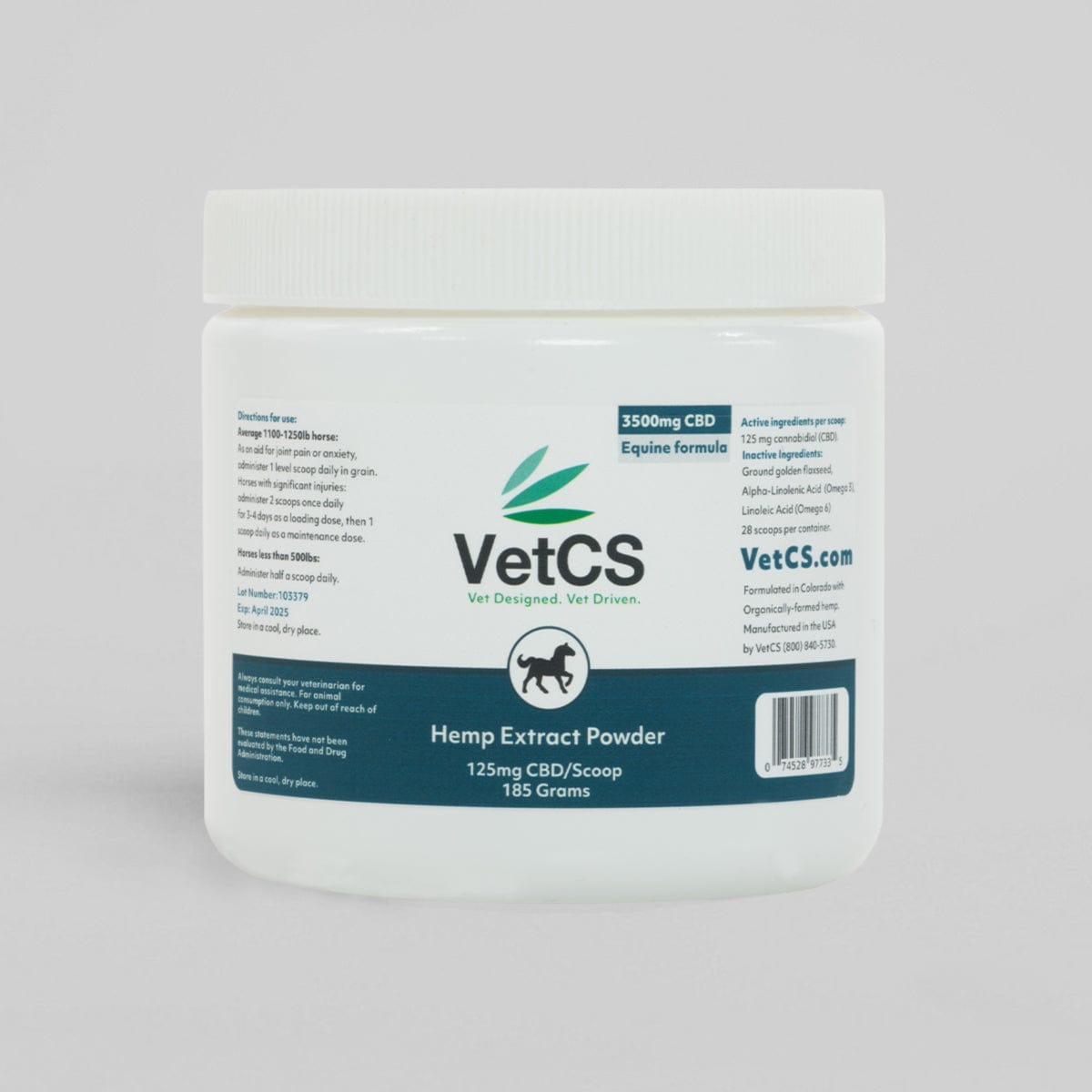 VetCS CBD Powder for Horses 3500mg