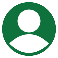Green circle with a white silhouette of a person