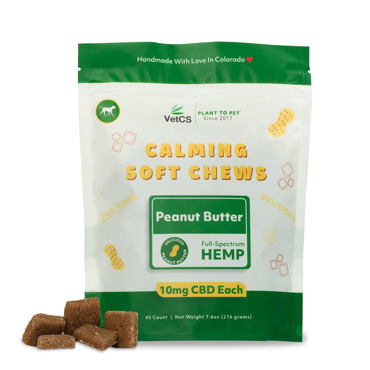 VetCS Peanut Butter Flavored CBD Soft Chews For Dogs