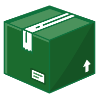 Green box with a label on a transparent background