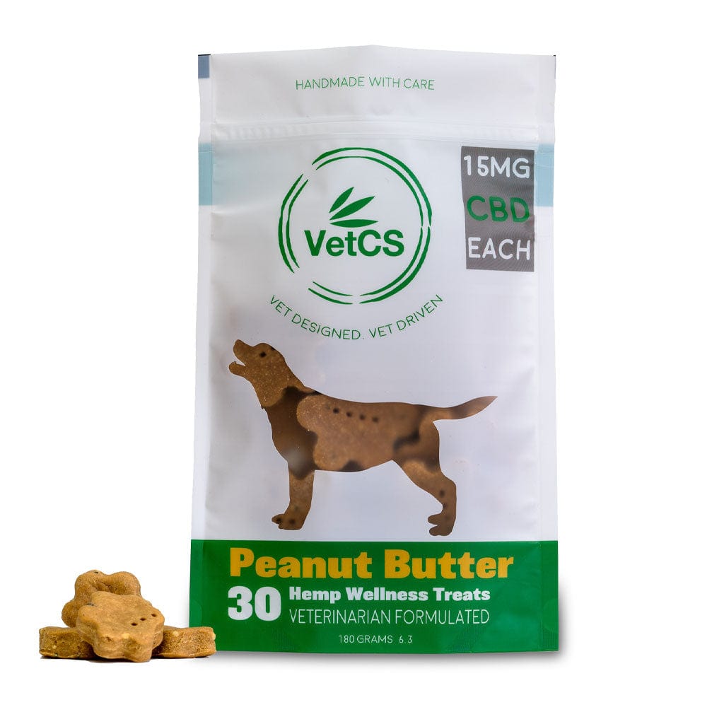 VetCS 15mg Peanut Butter CBD Dog Treats 30 Count