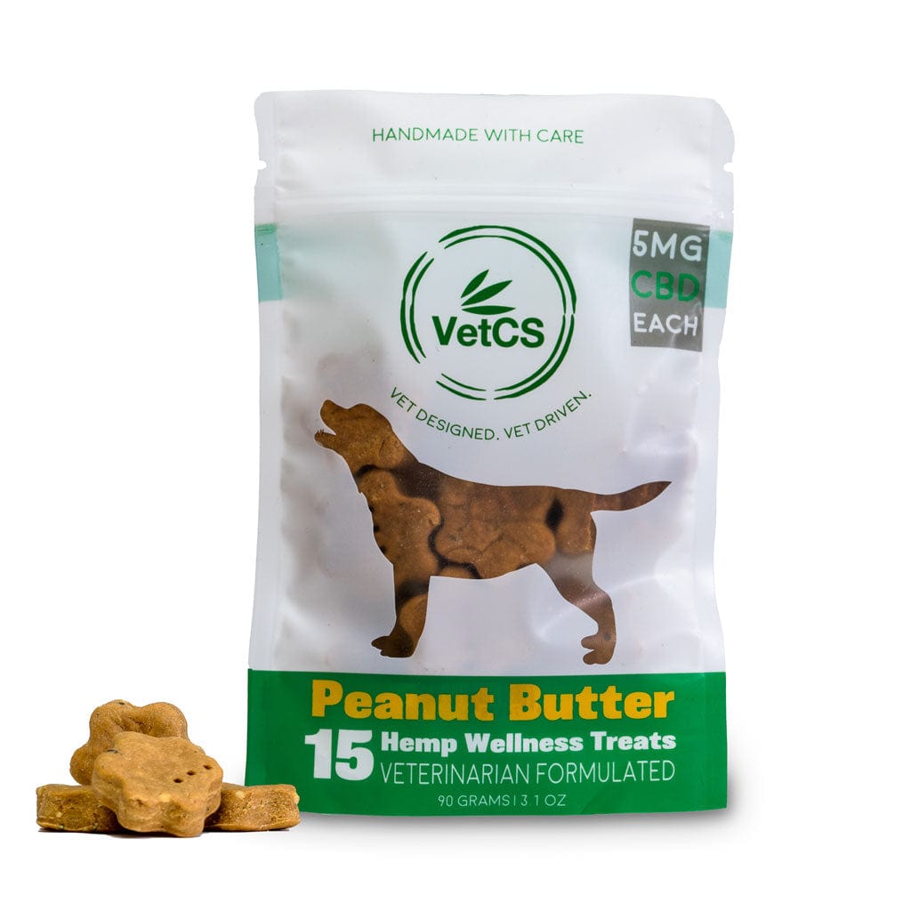 VetCS 5mg Peanut Butter CBD Dog Treats 15 Count