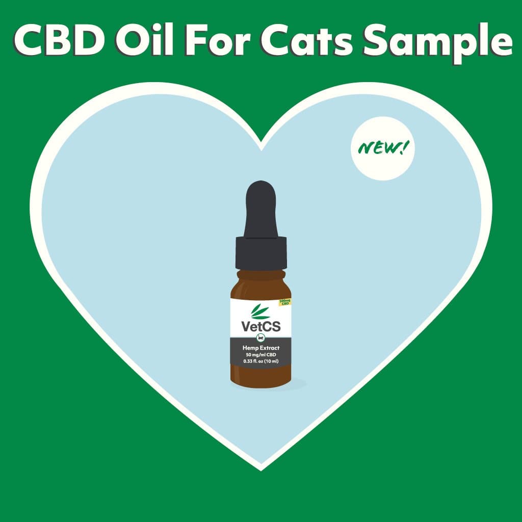 VetCS 500mg CBD oil for cats sample size bottle 10ml